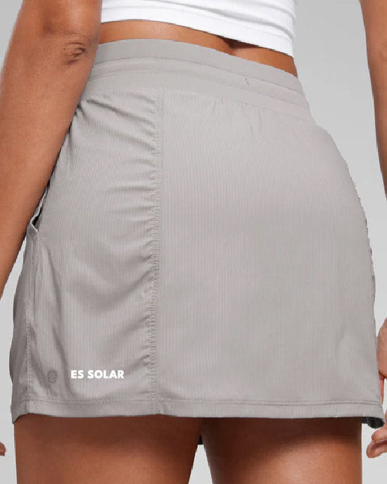 Lightweight High Rise Skirts Drawstring Skirt Dark Chrome