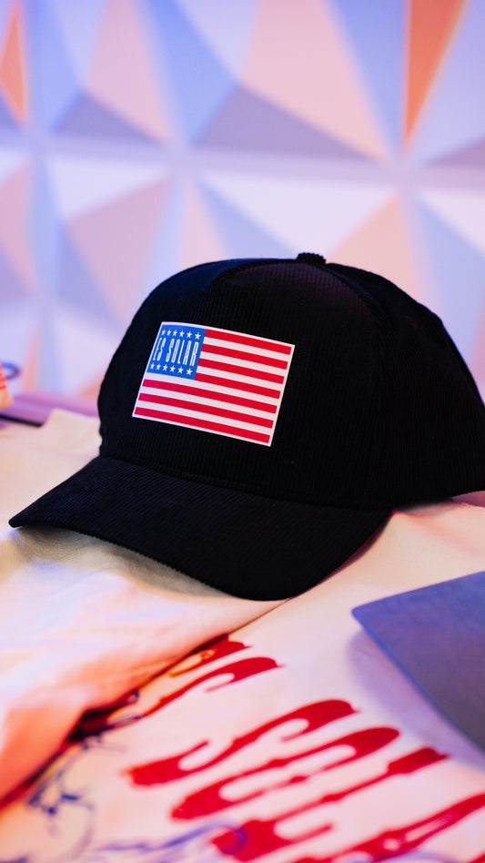 4th of July Black Cord Fade Hat