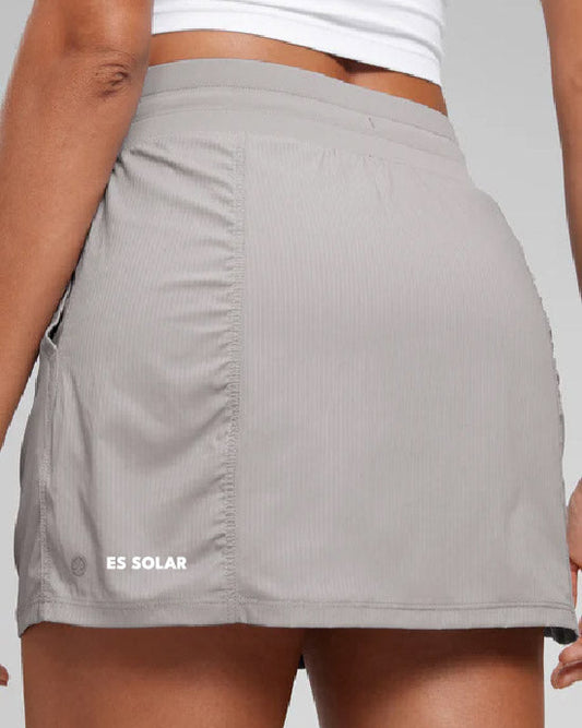 Lightweight High Rise Skirts Drawstring Skirt Dark Chrome