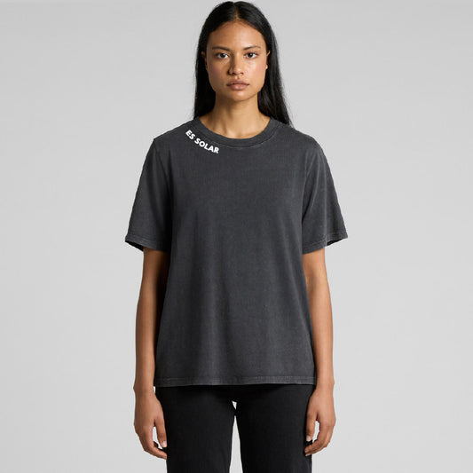 Wo's Stone Wash Heavy Tee Black