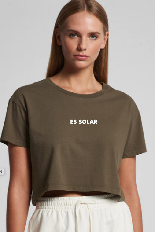 Wo's Faded Crop Tee Dust